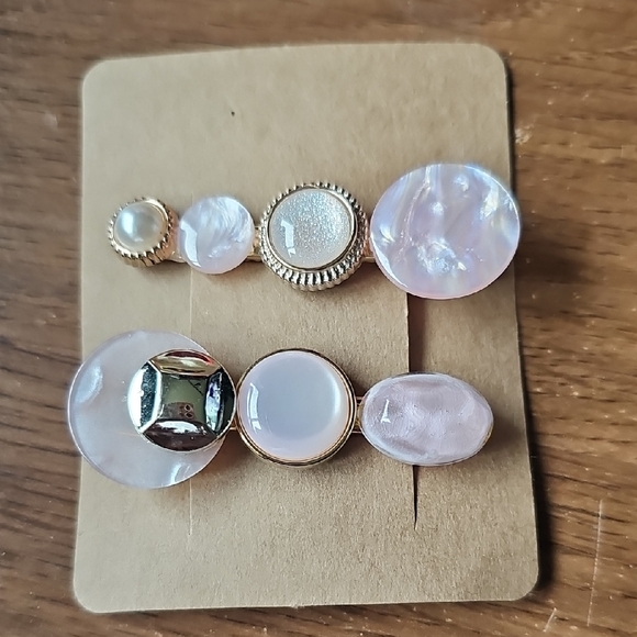 Accessories - 🌞 5 For $25 New Elegant Pink and Gold Hair Clips Barrette Alligator Clip